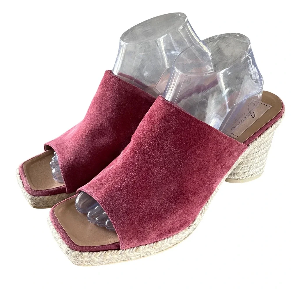 Gaimo Colette Espadrille Mule Women 41 Dark Ant Rose‎ Suede Sq Peep Toe Spain